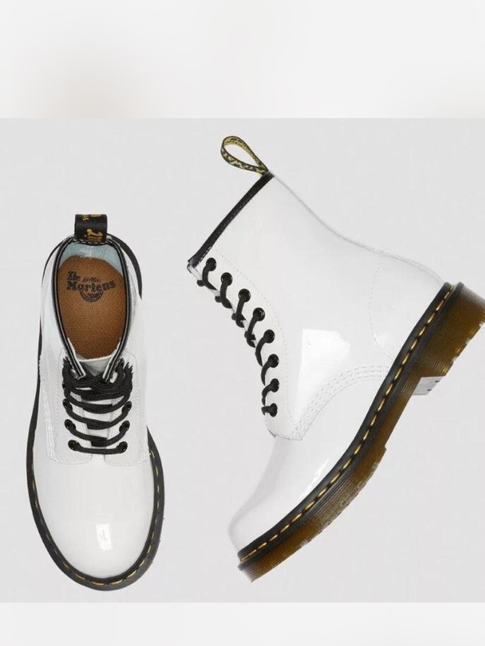 Dr Martens 1460 Boots white patent leather 6